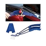 Norkmdi Mini Duster for Car Air Vent, Vehicle Air Conditioner Cleaner & Brush with Cloth for Keyboard, Automotive Dust Collector Cleaning Cloth Tool, Universal for SUV Sedan Truck (Blue)