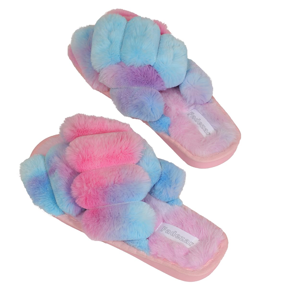 Fadezar Pantofole Peluche Donna Ciabatte da Casa Comode Invernali Moda Scarpe Sandali Slippers