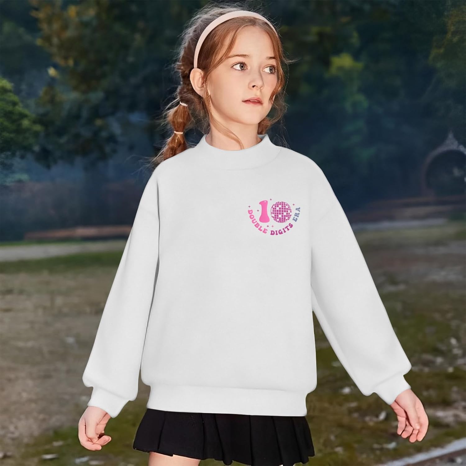 in My Double Digits Era Birthday Girl Outfit 10 Year Old 10th Birthday Girls Sweatshirt Girls Ten Bday Party Shirt - Image 2