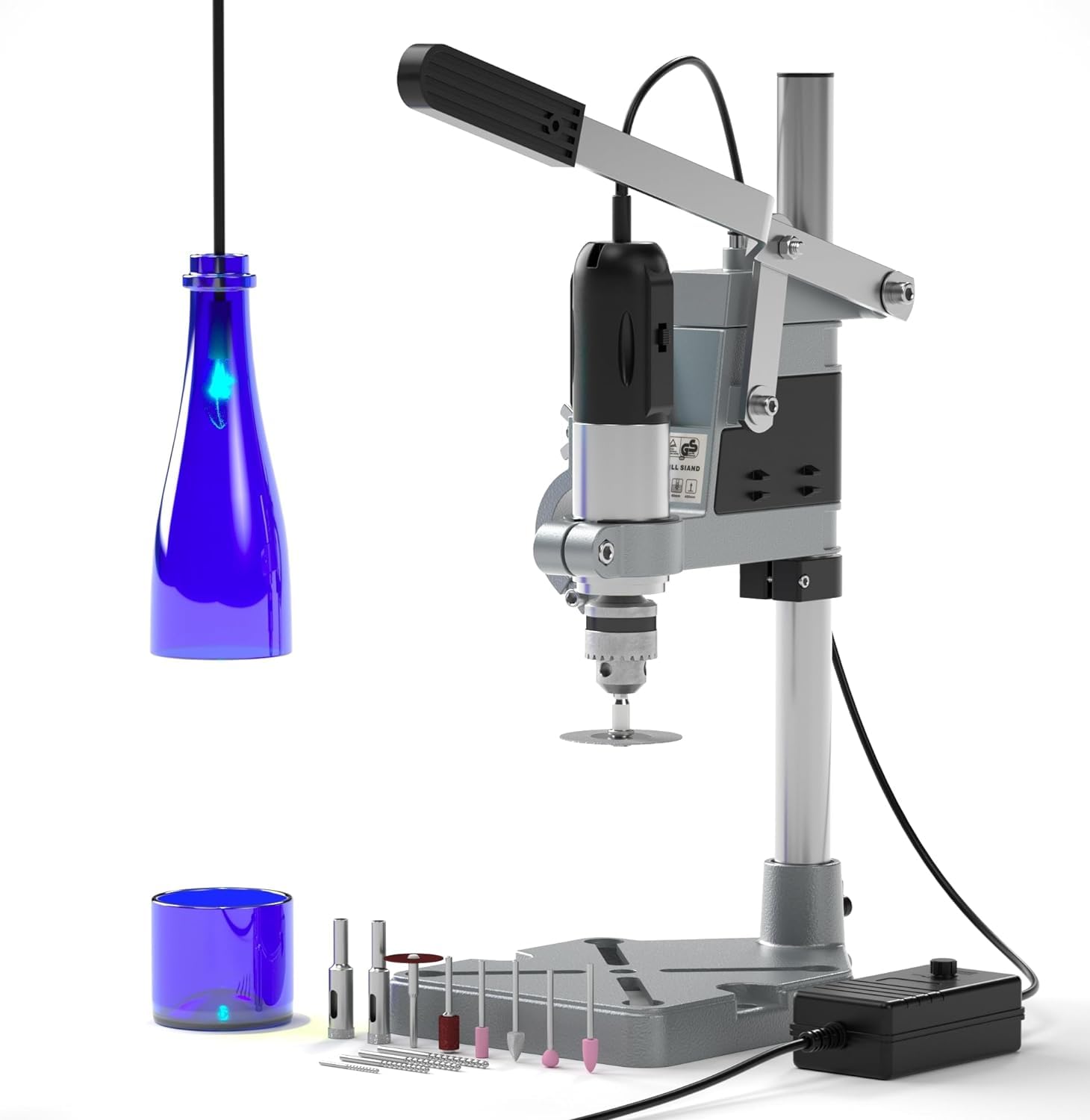 Electric Glass Bottle Cutter, Glass Plastic Cutting Kit, Cutting Tool for Wine Bottle, Multifunctional DIY Bottle Cutting Machine for Cutting Drilling Sanding Polishing Grinding