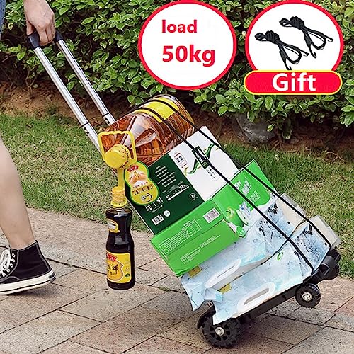 Carretilla de jardín plegable con 4 ruedas, aluminio, carga 50kg miniatura 2