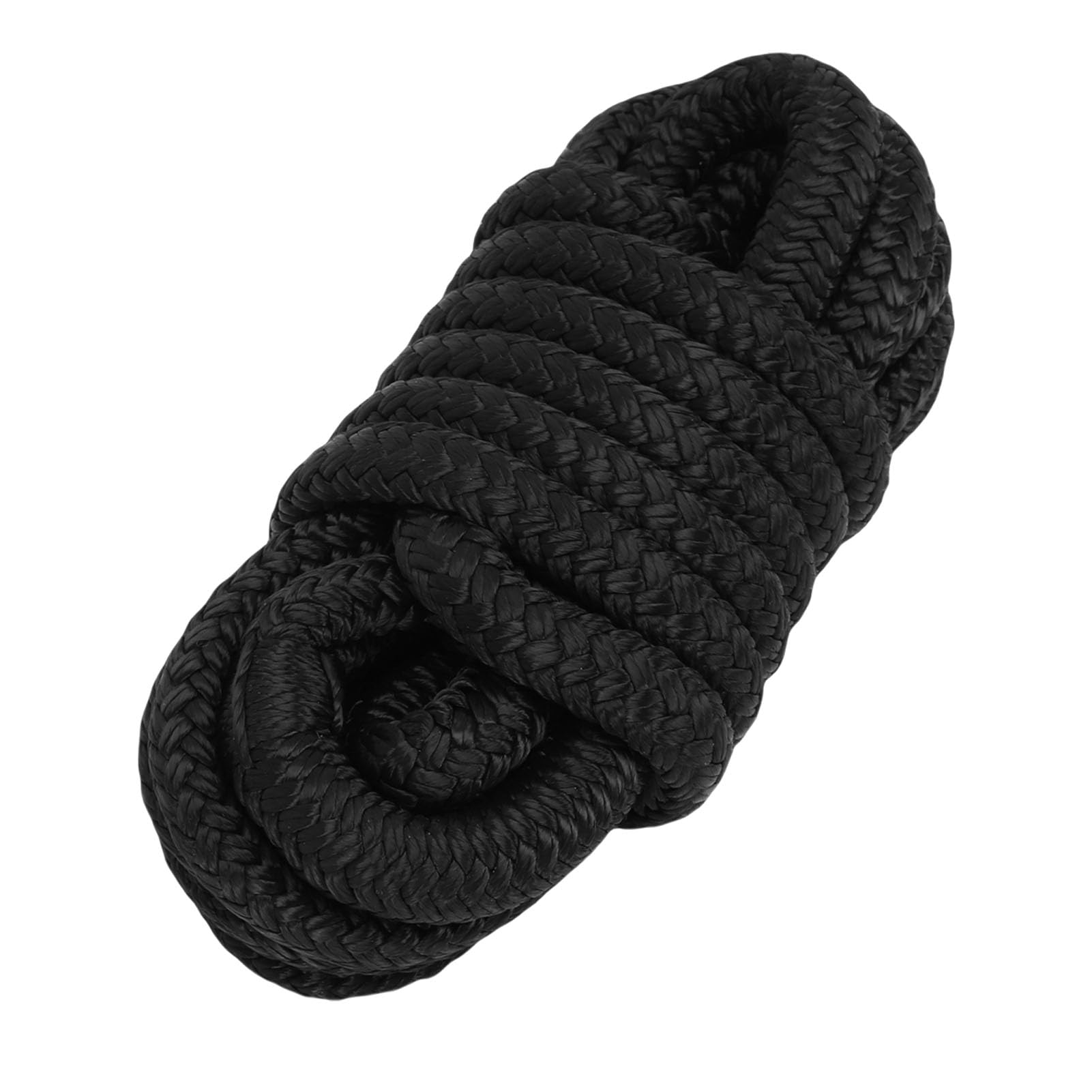Generic Cavo per Ormeggio in Nylon Intrecciato Doppio, Corda per Barche di Grado Marino da 3/8 Pollici X 15 Piedi per Barche Fino a 35 Piedi (Nero)