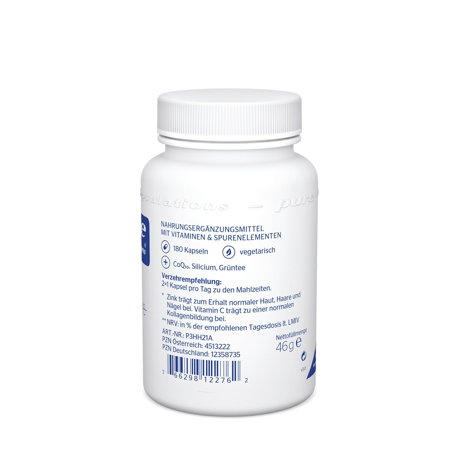 Pure Encapsulations - Haut-Haare-Nägel - Mikronährstoff-Formel mit Vitamin C, D, Biotin und Zink für Haut und Haar - 180 Vegetarische Kapseln
