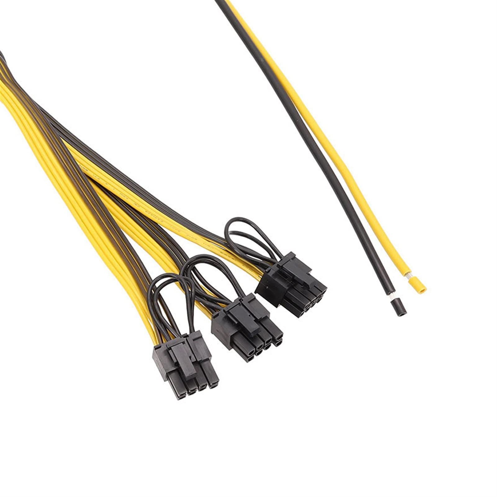 5 cavi di alimentazione splitter da 70 cm, 6+2 8 pin, 12 AWG, 50 cm, linea principale a 3 sub-line 20 cm, 18 AWG, per scheda grafica PSU (70 cm)