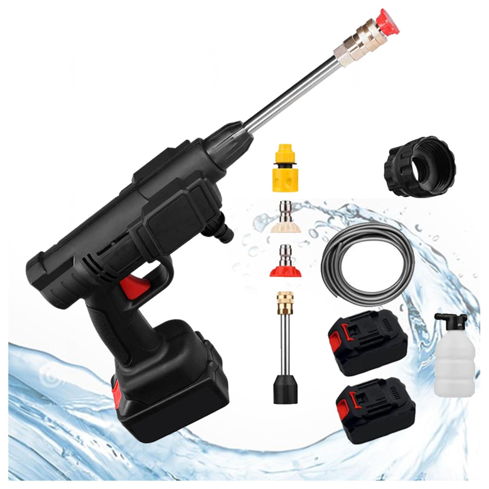 Pistola De Limpieza Multifuncional, Potencia 600w, Dos BateríAs 24v1500mah Lanza Hidrolimpiadora, PequeñO Y Ligero Hidroaspiradora, Esenciales De Limpieza del Hogar