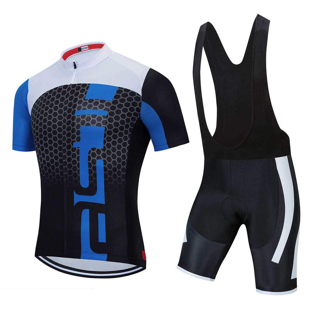 PSPORT Herren Radtrikot Set, Sommer Jungen Trägerhose Anzüge Mountainbike Radfahren Kleidung Set Radfahren Reiten Trikots Atmungsaktiv