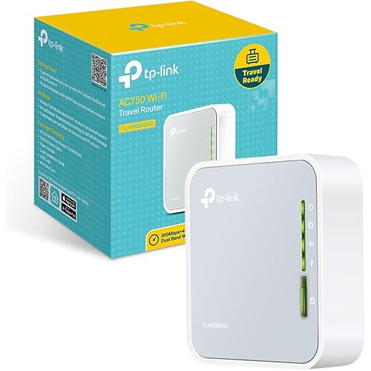 TP-Link AC750 Wireless Portable Nano Travel Router(TL-WR902AC) - Support Multiple Modes,Hotspot/Bridge/Range Extender/Access Point/Client Modes, Dual Band WiFi, 1 USB 2.0 Port