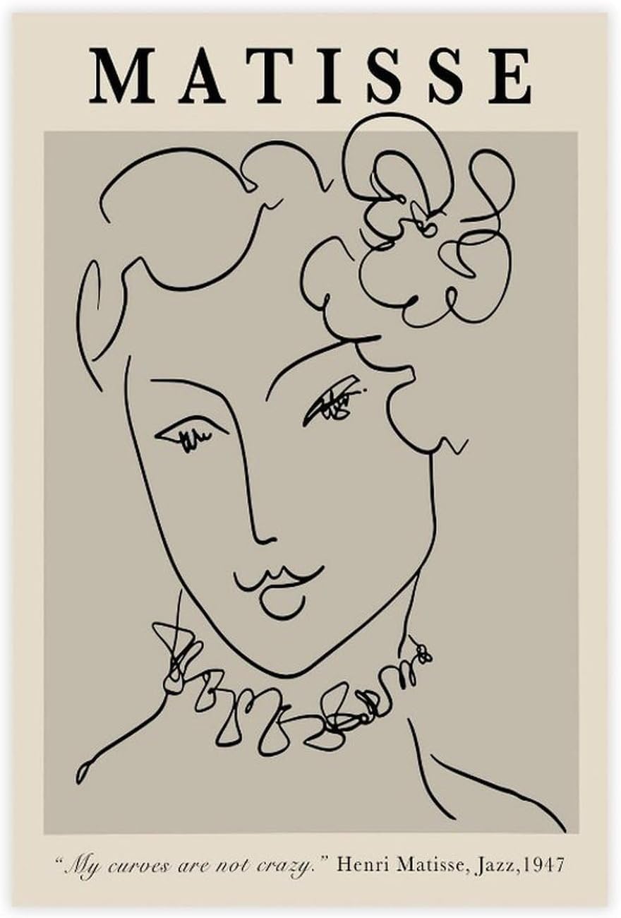 Rikin Liuff Woman Line by Henri Matisse Canvas Poster Wall Art 50x70cm Frameless