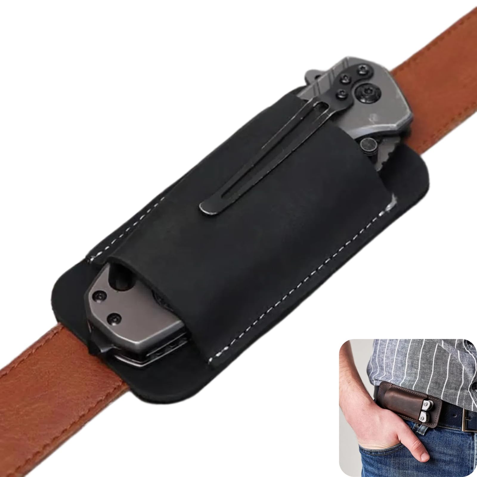 Fourreau de couteau en cuir rétro horizontalement, étui horizontal pour ceinture, couteau de transport horizontal, fourreau de couteau en cuir fait à la main pour homme