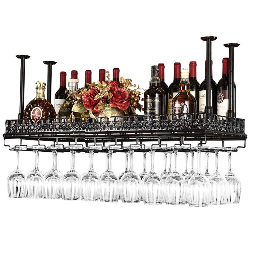 Étagère casier à vin au plafond DASHADAO réglable en fer noir