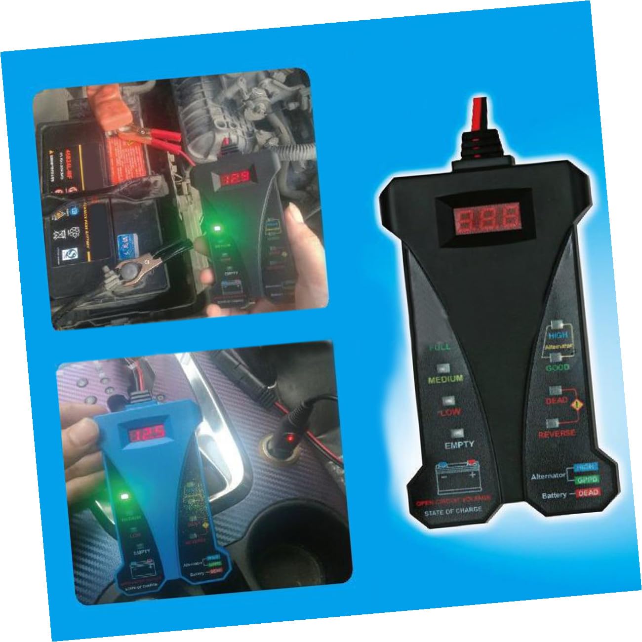 Tester Digitale Batteria 12v 805, Voltmetro e Analizzatore