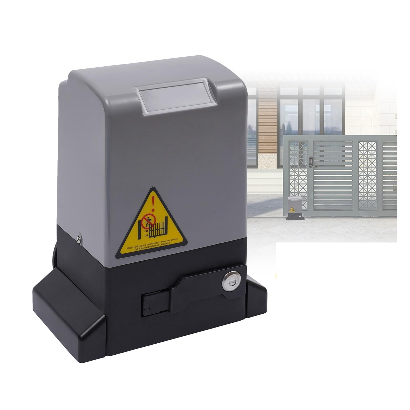 Abridor de puerta corredera eléctrico de 370W/550W/750W, Kit de Control de seguridad for entrada con Motor automático con Sensor infrarrojo + 2 mandos a distancia Durabilidad, Eficiencia(1200KG 550W)