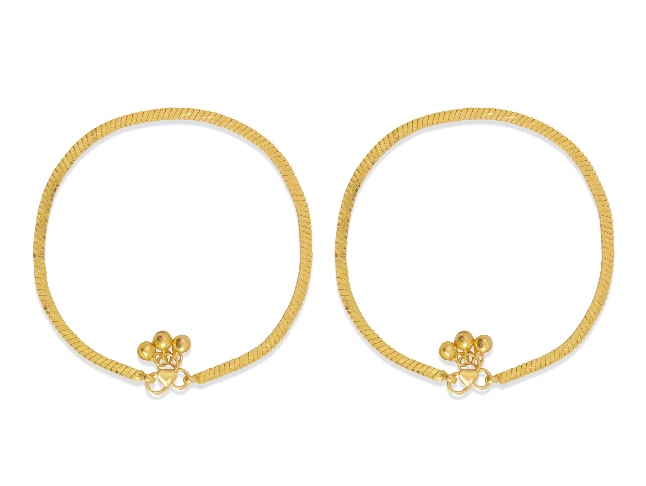 cute gold One Gram Gold Plated & Brass Stylish Anklets Kolusu Payal Ghungroo for Women & Girls (10.5 Inch)(ANK-7012)-picture-17