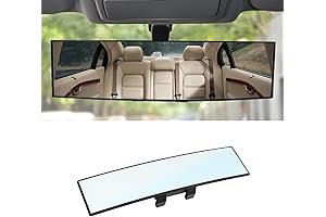 8sanlione Car Mirror Rear View | Shock Resistant Interior Clip-on Panoramic Car...