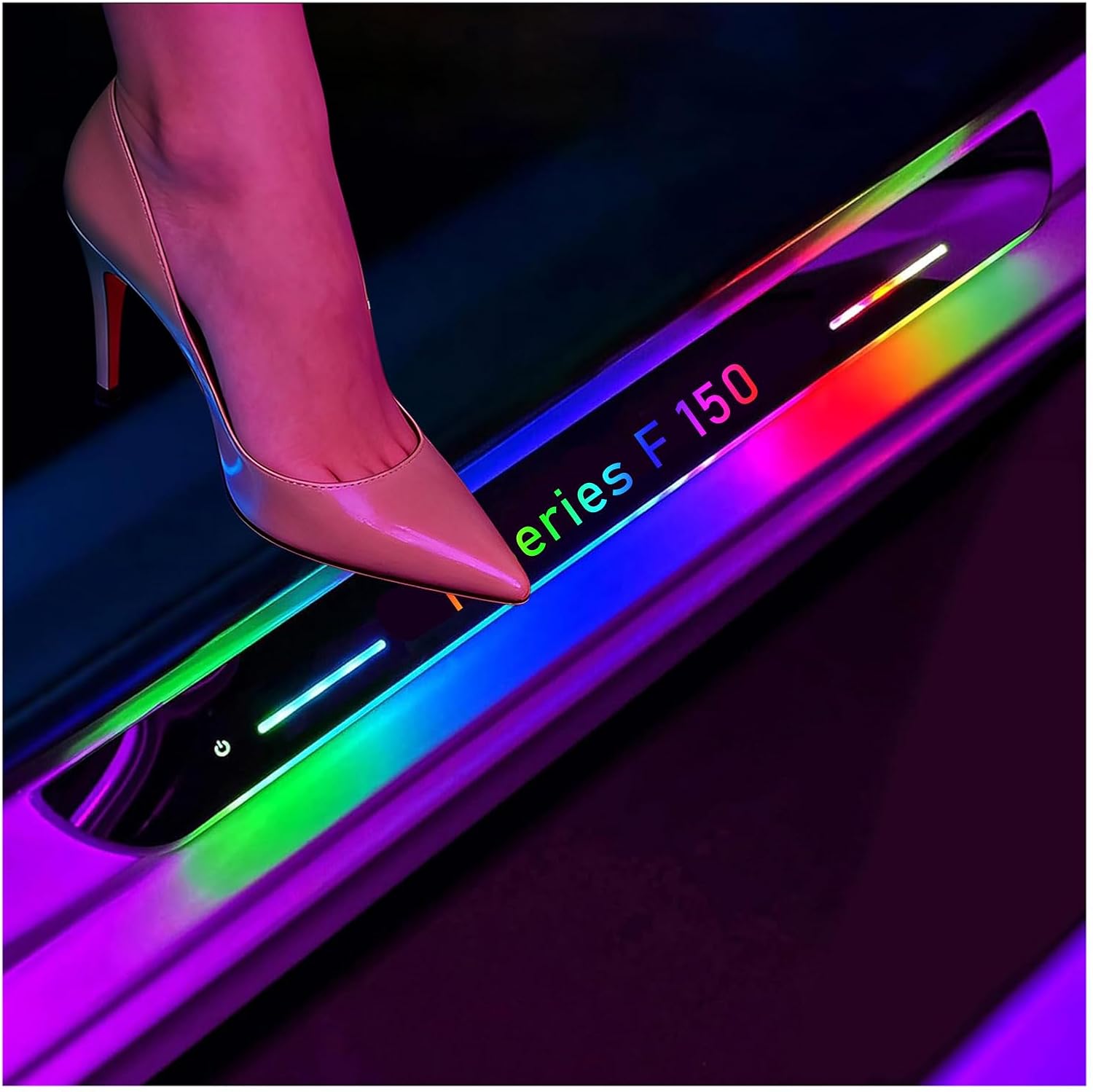 4 Pcs Led Door Sills for Car Magnetic, Compatible with Ford F-Series F-150 Multiple Colors and Modes, Auto-Sensing,USB Charging Led Car Door Lights Wireless Welcome Courtesy Lights