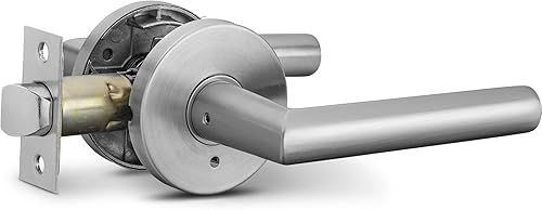 Berlin Modisch Manija de privacidad para puerta, elegante, redonda, fácil de abrir, juego de manijas de bloqueo para dormitorio o baño reversible