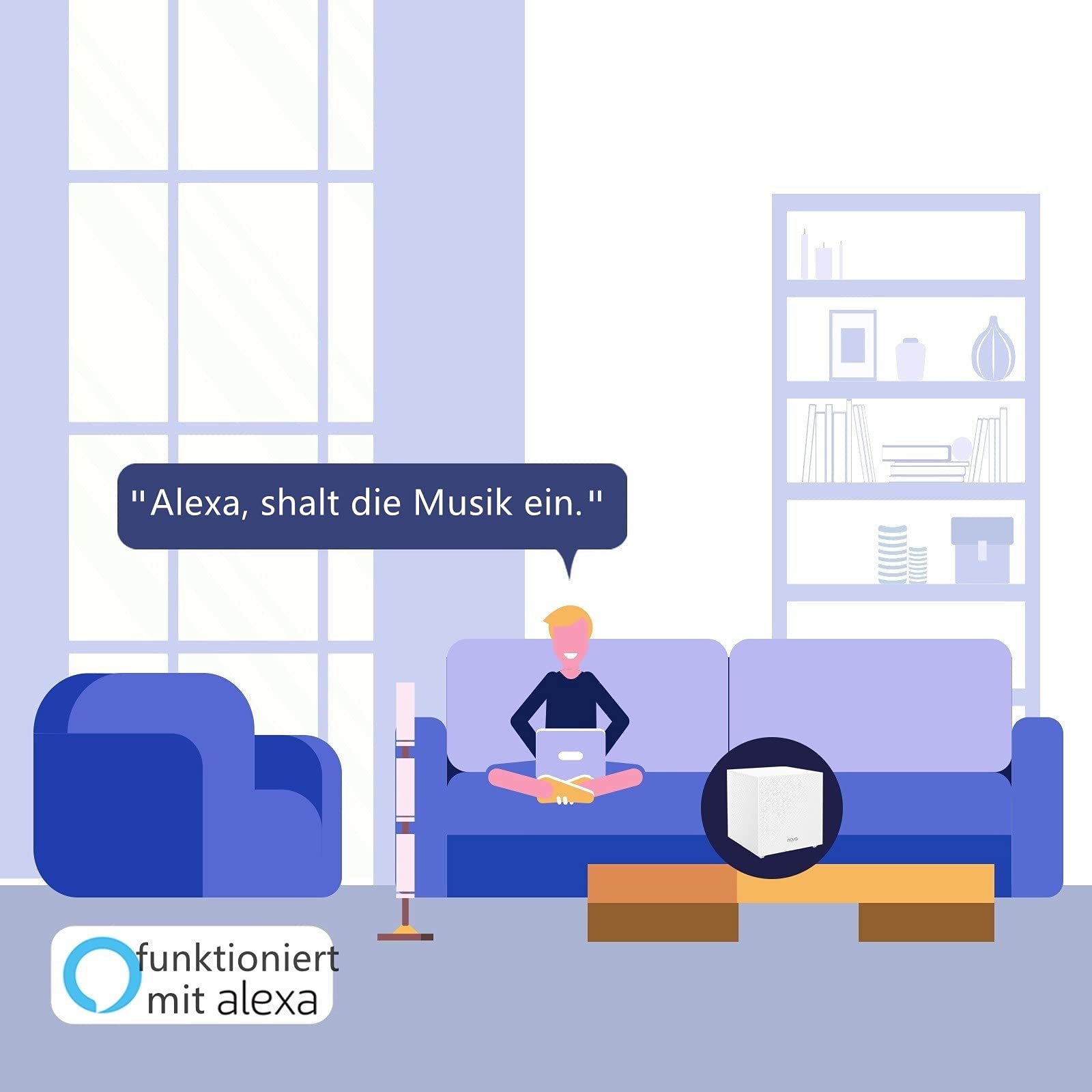 Tenda Nova MW12 Mesh WLAN System - AC2100 Tri-Band WLAN Mesh System - empfohlen für Häuser mit 3-4 Schlafzimmern - 9X Gigabit Port - Ersetzt Router & Repeater - APP Steuerung - 3er Pack