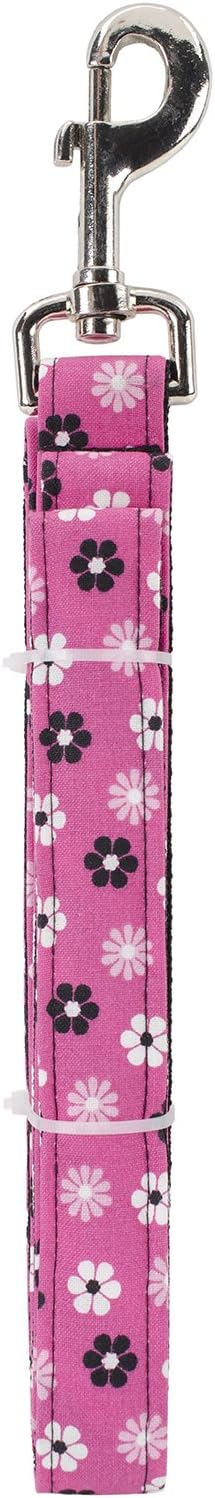Flower Dog Leash with Nickel Plated Swivel Hook, 6'/1", Black