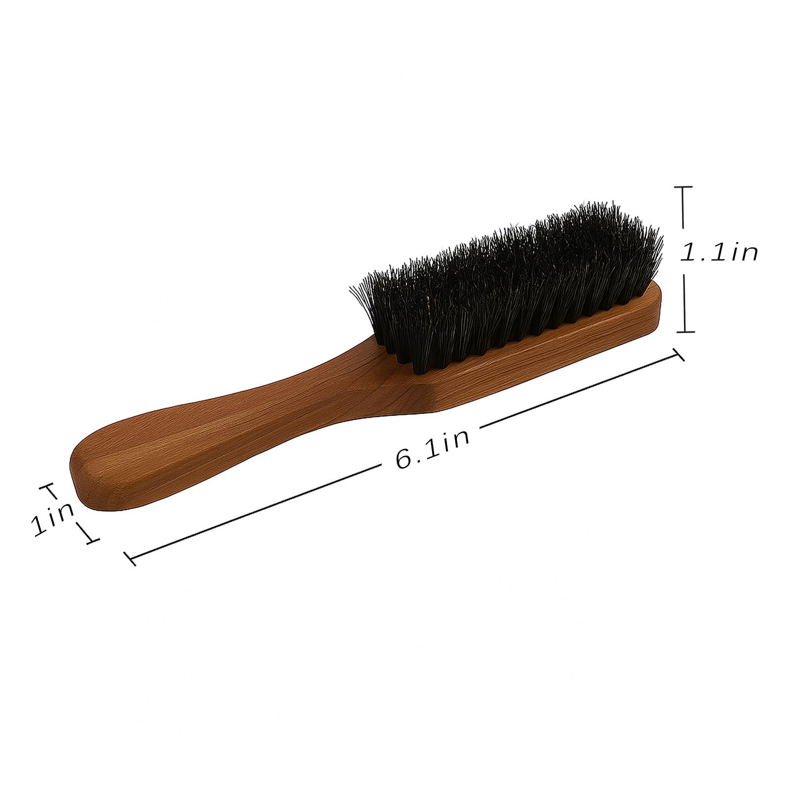 Piccola spazzola da barba con manico per uomo, spazzola da viaggio con setole di cinghiale (serpente)