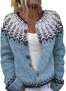 Sponsored Ad - OSCORP Women’s Floral Pattern Button Front Knit Cardigan Sweater – Long Sleeve Lightweight Casual Layer for...