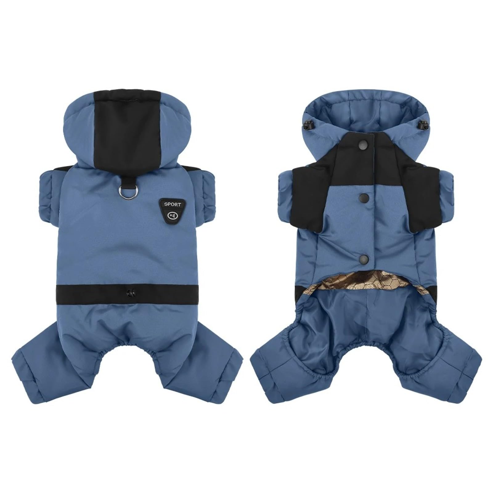 Veste d'extérieur réfléchissante et coupe-vent pour chien bleu doux imperméable