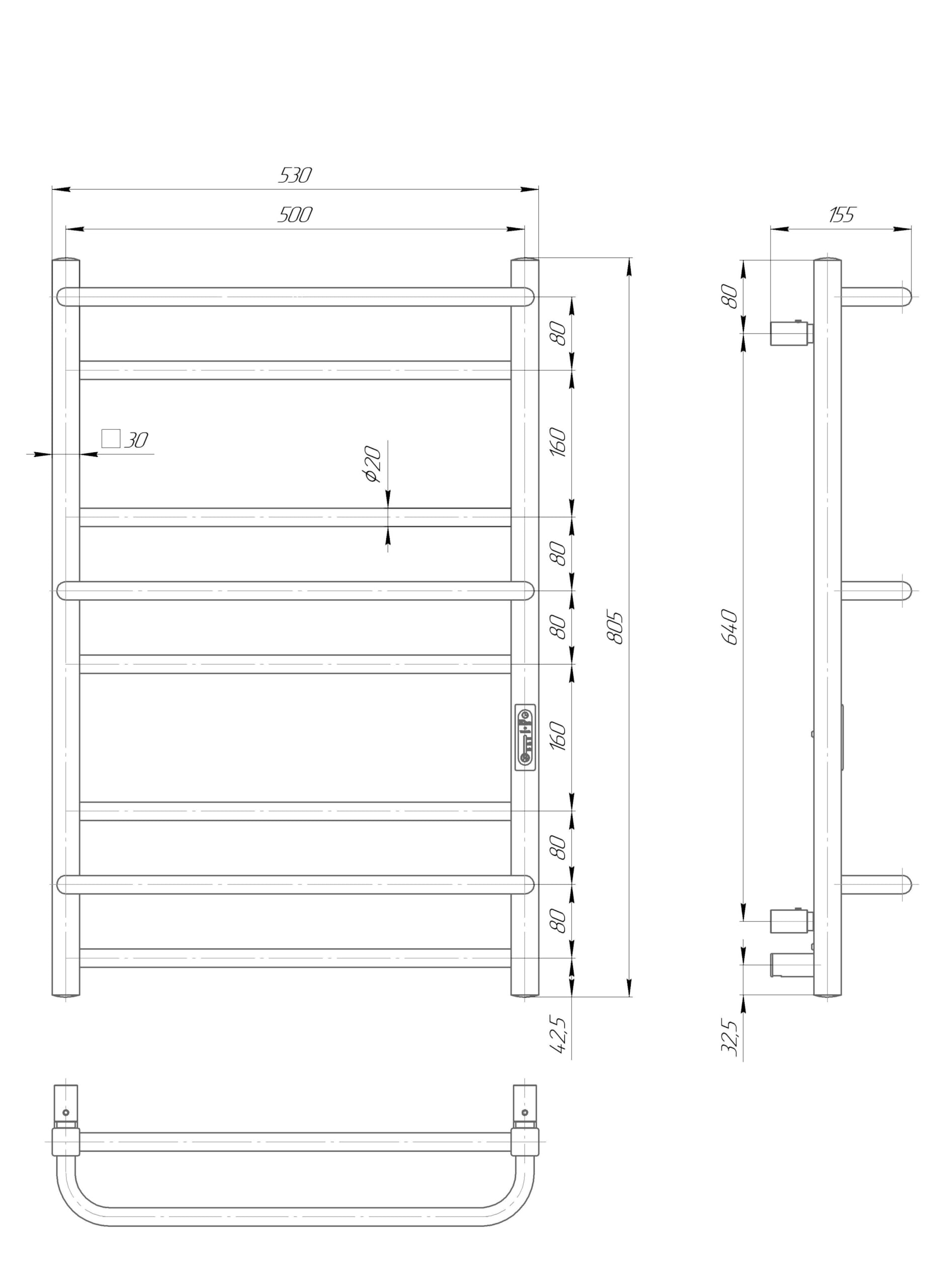 Elna Podgrzewacz na ręczniki, złoty, do SPA i hoteli, elektryczny grzejnik łazienkowy, 805 x 530 mm, stal nierdzewna, 133 W, IP44, z timerem i termostatem, montaż na ścianie, luksusowy grzejnik na