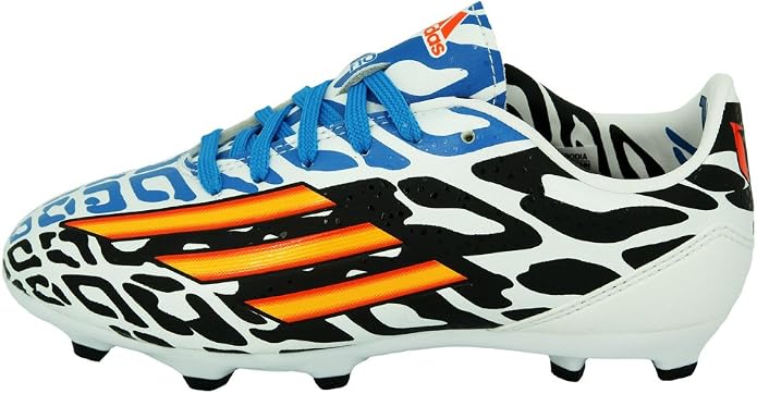 Adidas F10 FG J Messi WC Zapatillas Futbol Soccer Cuero Blanco Negro Azul  para Ninos FIFA World Cup Brasil 2014 : Amazon.es: Zapatos y complementos