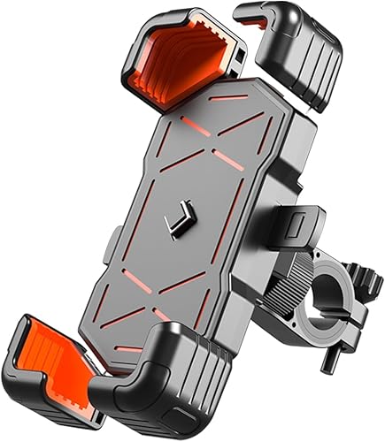 Miniatura 8 de AUCELI Soporte de teléfono para motocicleta, ABS de liberación rápida para teléfonos de 4.7 a 7.2 pulgadas, antivibraciones con clip giratorio de