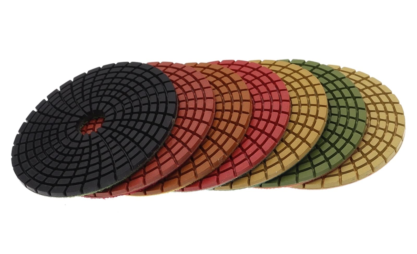 7 Unidades/juego De Almohadillas De Pulido De Diamante Super De 4 Pulgadas, Almohadilla De Pulido Húmedo Tipo Giro De 100mm Para Disco De Molienda De Suelo De Hormigón De Granito Y Mármol,3000
