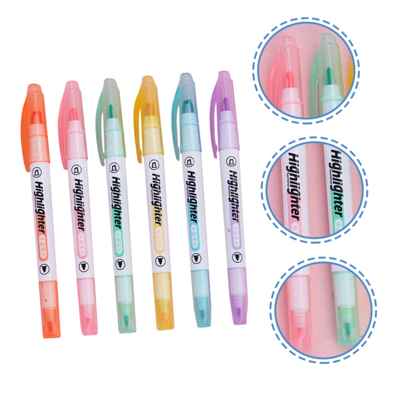 SHINEOFI Rotuladores De Doble Punta Fluorescentes Para Estudiantes De Marcadores Artísticos Portátiles Para Oficina y Notas Para Subrayar y Marcar Libros
