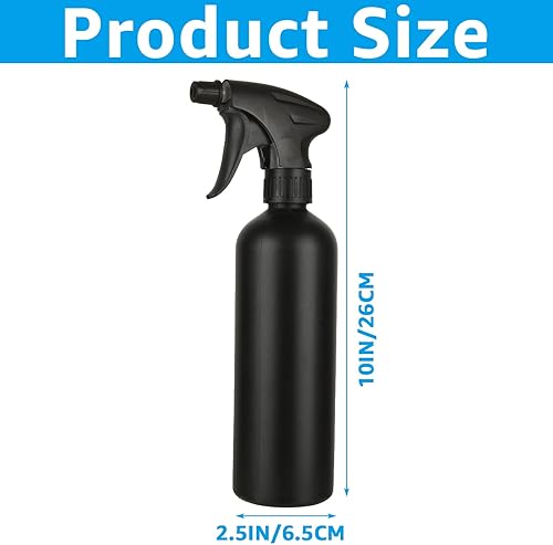Miniatura 2 de MIVIDE Paquete de 8 botellas de spray de plástico, botella de spray negra de 16 onzas con boquilla ajustable, rociadores resistentes a prueba de