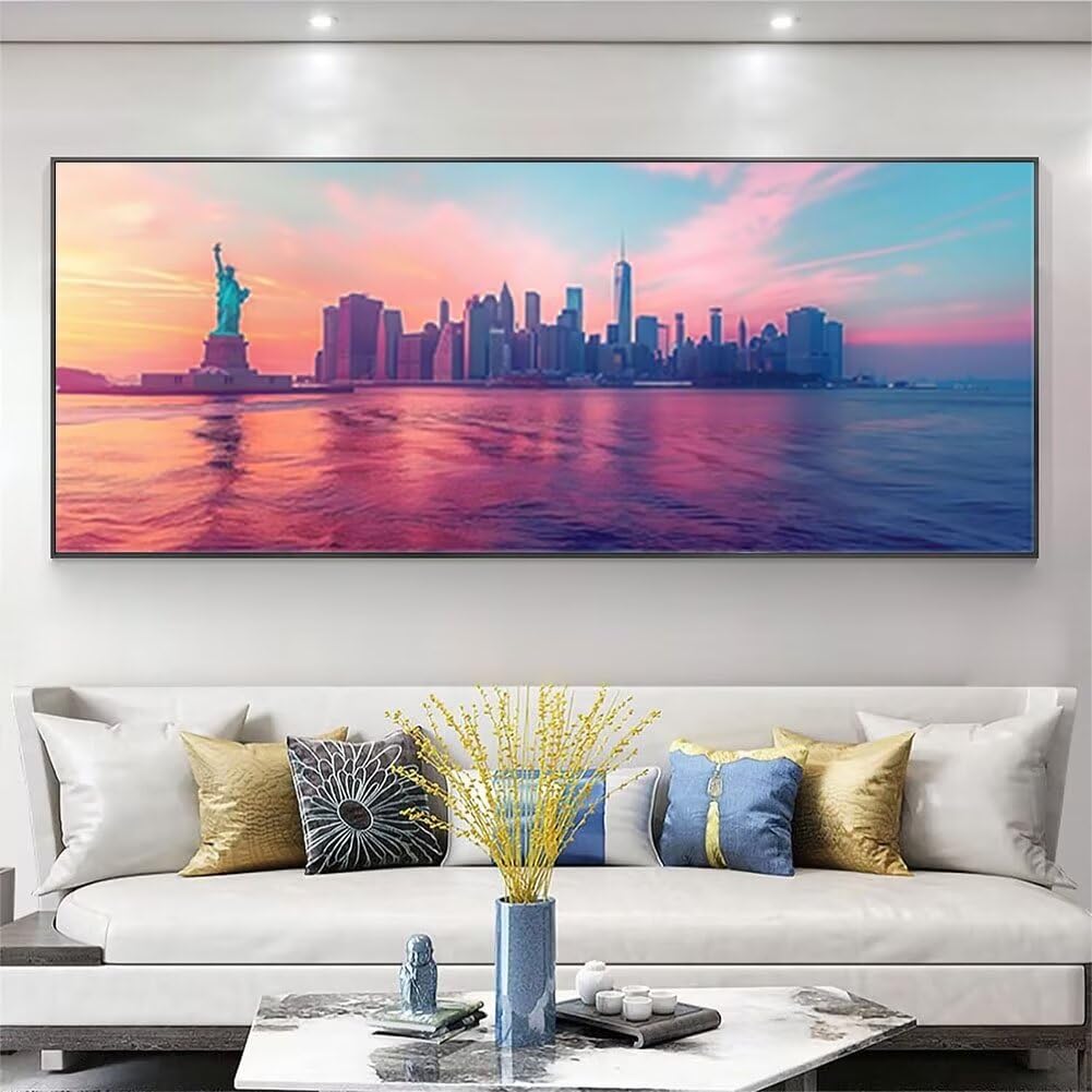 5D DIY Diamond Painting Statua Della Libertà, Diamond Painting Kit Completo Cielo, Fai Da Te Full Drill Diamantini Ricamo Crystal Art Immagine per Decorazioni da Parete Casa, Regalo Donna - 30x40cm