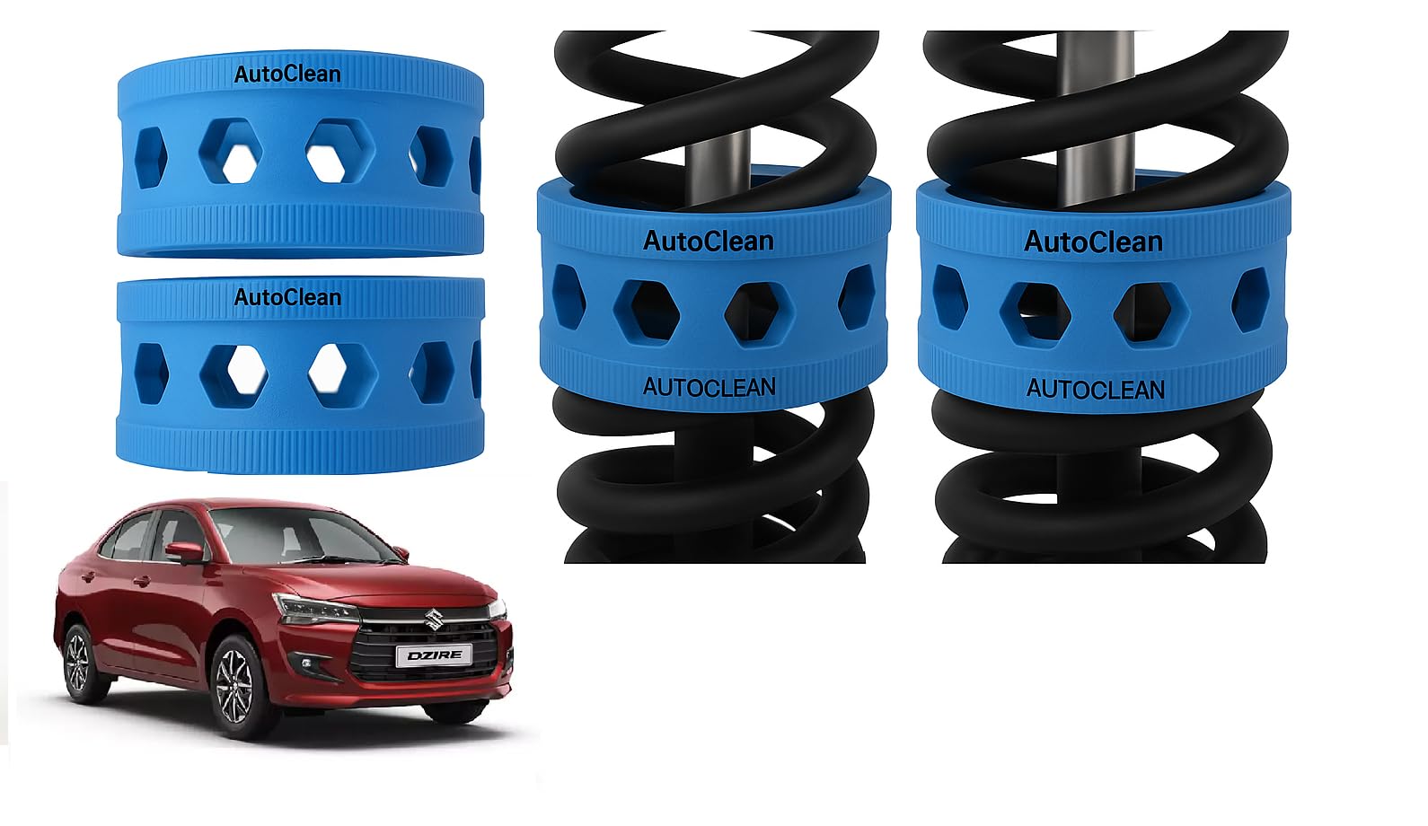 Autoclean Front Coil Spring Rubber Buffer Kit for Swift Dzire [2017-2023] | Size B+ | Increases Car Height, Shock Absorber & Suspension Stabilizer Cushioner-picture-19