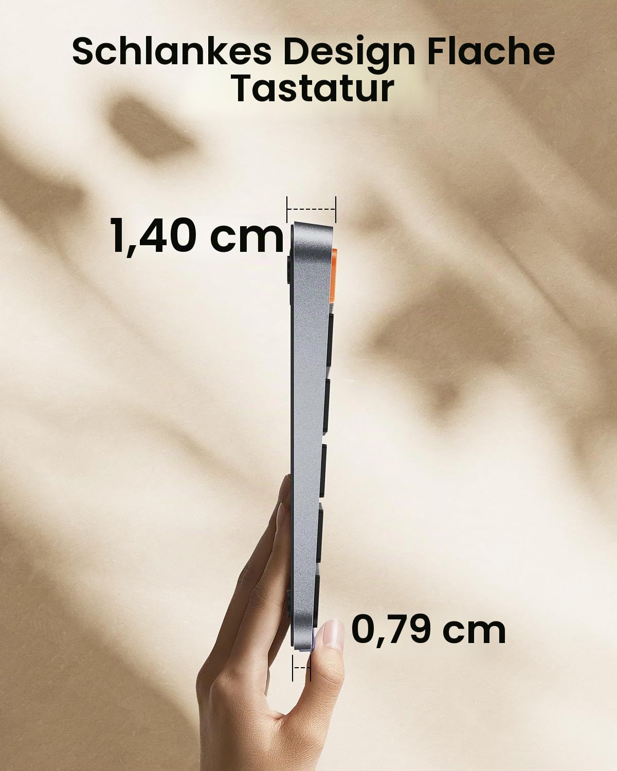 ProtoArc Kompakte kabellose Tastatur mit Hintergrundbeleuchtung für Mac, K90-A Bluetooth-Tastatur, Multigerät, Low Profil, leises Schreiben, wiederaufladbar über USB C, kompatibel mit MacBook Pro/Air