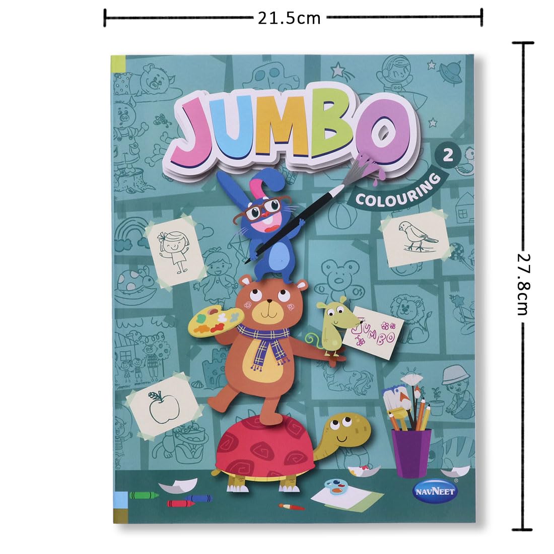 Navneet Jumbo Colouring Book 2 - Libri da colorare per bambini - 160 pagine - Libri di pittura e colorazione per bambini - Youva Crayons