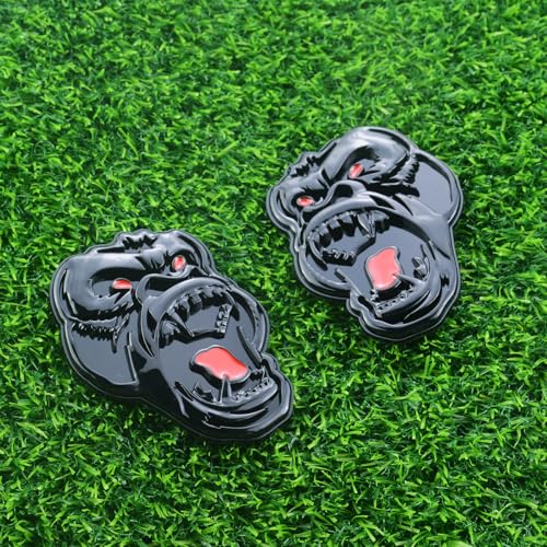 Image of Pair Set Angry Gorilla Ape Emblems 3D Badge Decal Sticker Fit for Universal Car Truck Motorcycles (Black Red)