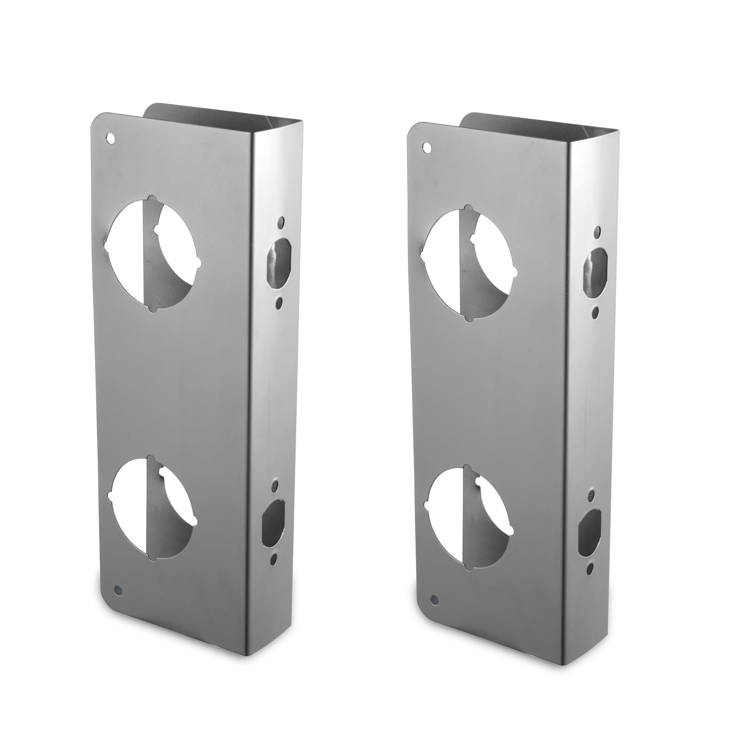 Refuerzo protector de puerta para mayor seguridad a tu hogar y evitar entradas no autorizadas, respaldo de 2-3/8 y agujero de puerta de 5-1/2, reparación de puertas en acabado de acero