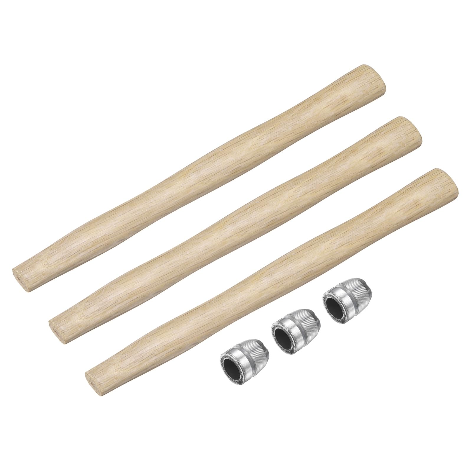 sourcing map 3pcs Wood Sledge Hammer Handle 10.8" Hammer Wooden Replacement Handles with Round Wedges for 0.4lb Round Octagonal Head Decking Framing Carpentry Construction DIY Sledge Axe Tools — image 1