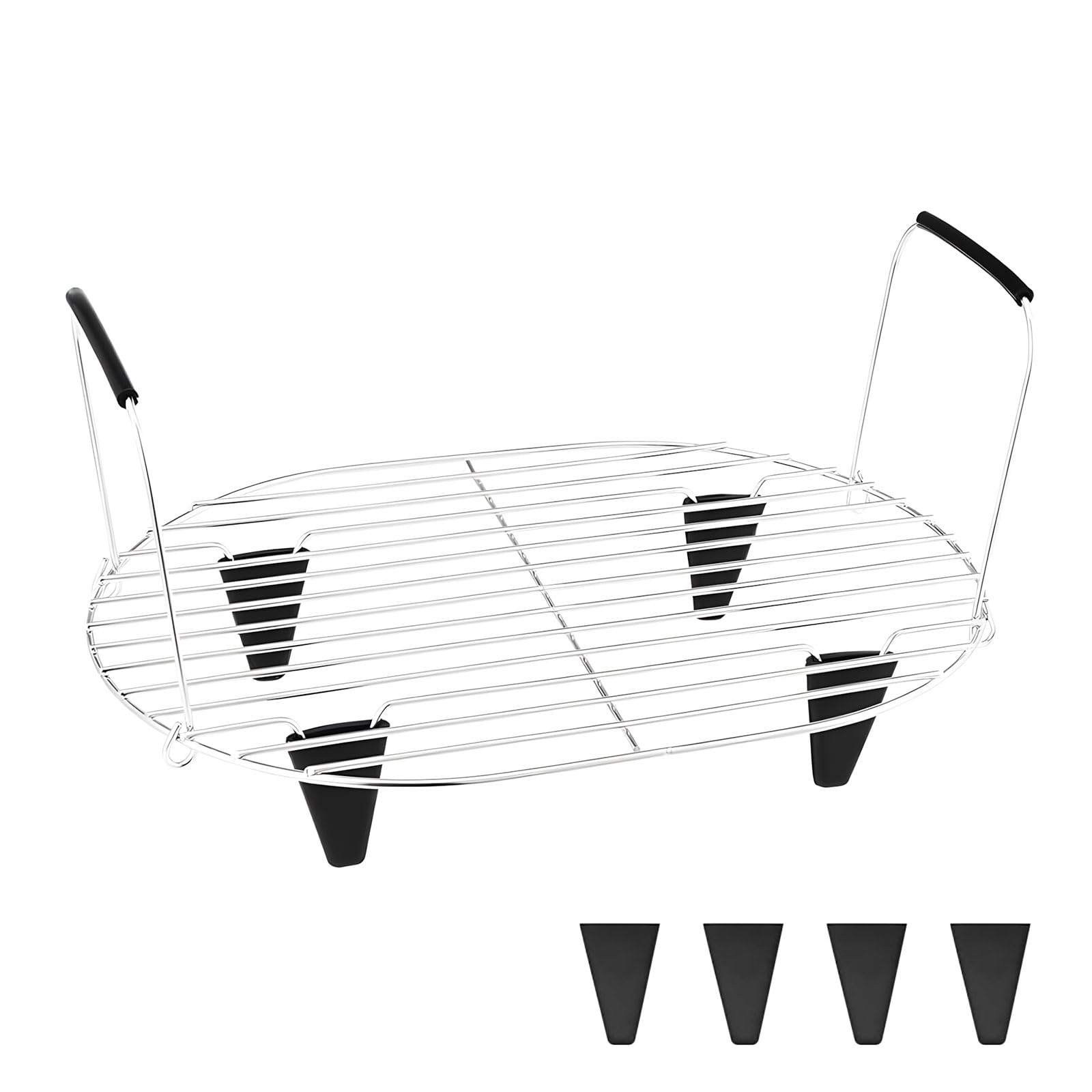 alloneslife Of 1 Handled Rack Perfect for Baking Steaming in 8.5 Quart Slow Cookers Constructed of Stainless Steel Slow Cooker Baking Rack