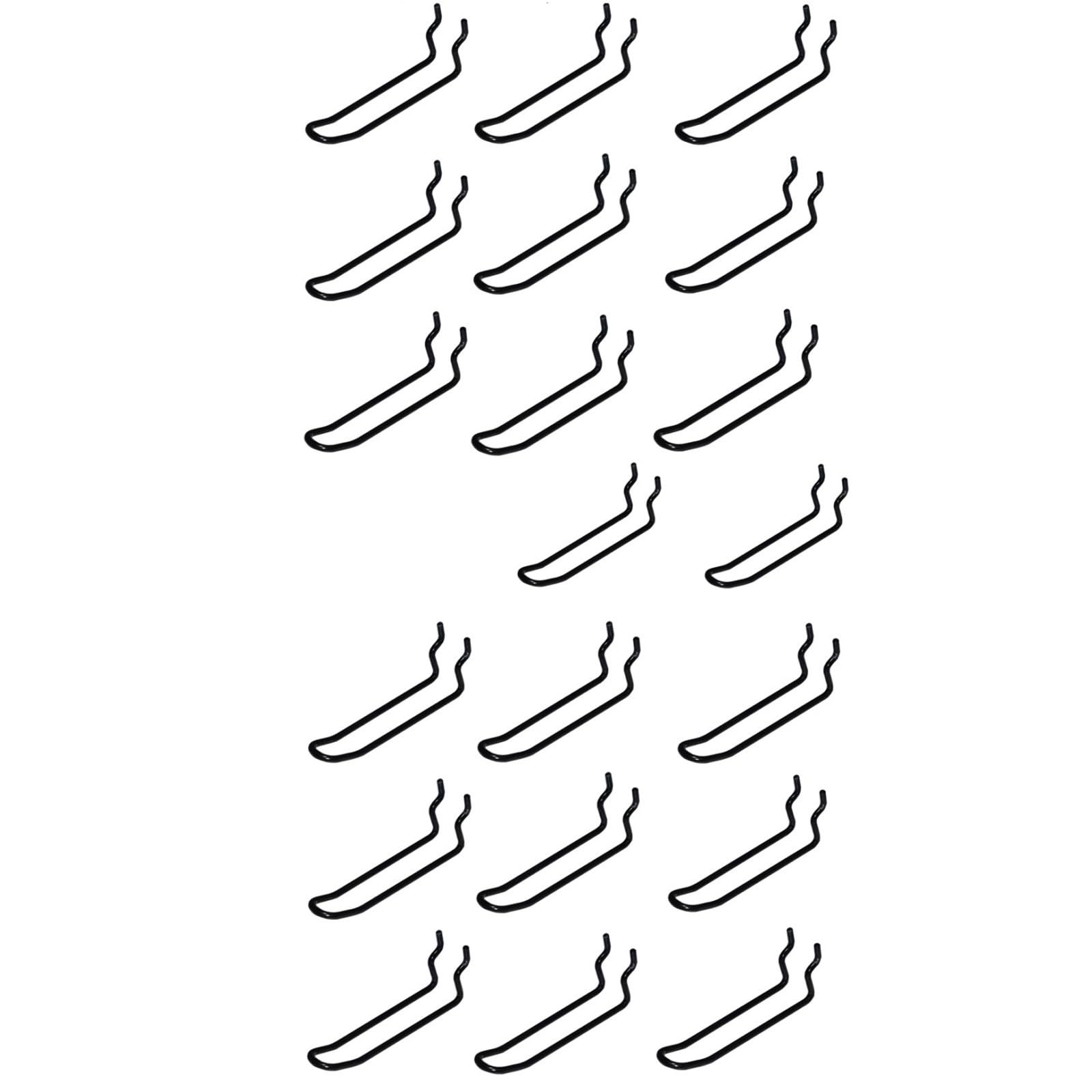 Wall panel hooks, 20Pcs Double Arm Pegboard Hooks, Fit 1/4" Pegboard Hole, Metal Peg Board Peg Tool Holder Hanger, Peg Board Organizer Accessories for Hanging Tools(10cm/3.94in)
