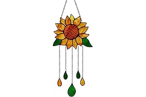 Sunflower Stained Glass Window Hanging