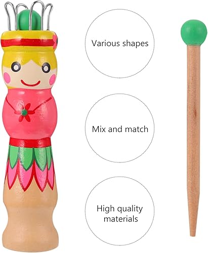 Miniatura 7 de Carrete de tejer francés Herramienta de tejer de madera Hilo de madera para hacer punto de muñeca Carfts Tejedor de madera con aguja