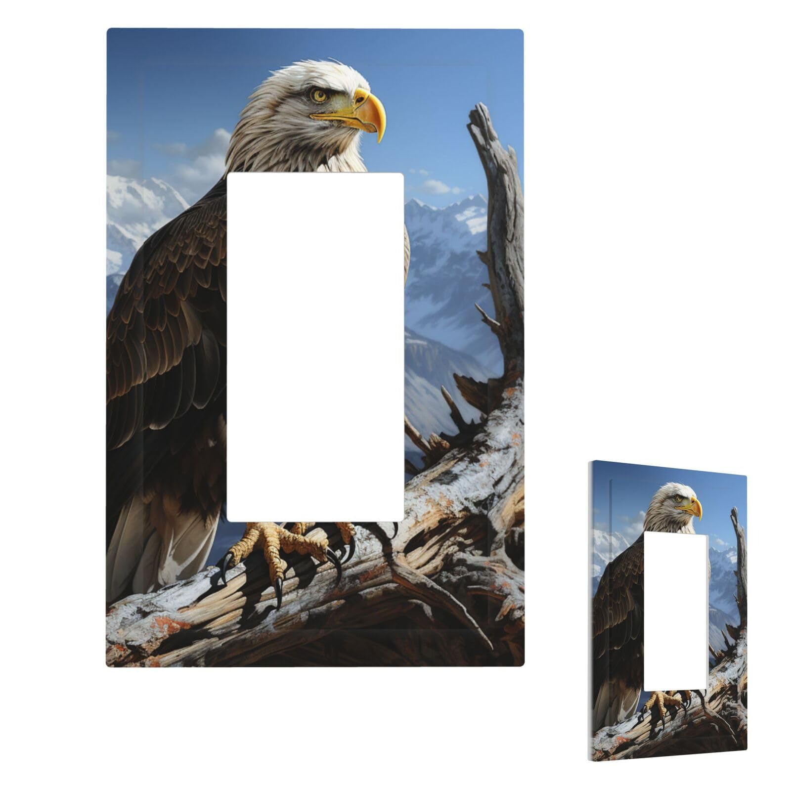A Lone Eagle Wall Plate Cover Modern Decorative 1 Gang Light Switch Cover Unbreakable Receptacle Outlet Covers For Living Room Bedroom Home Decor 1 Gang