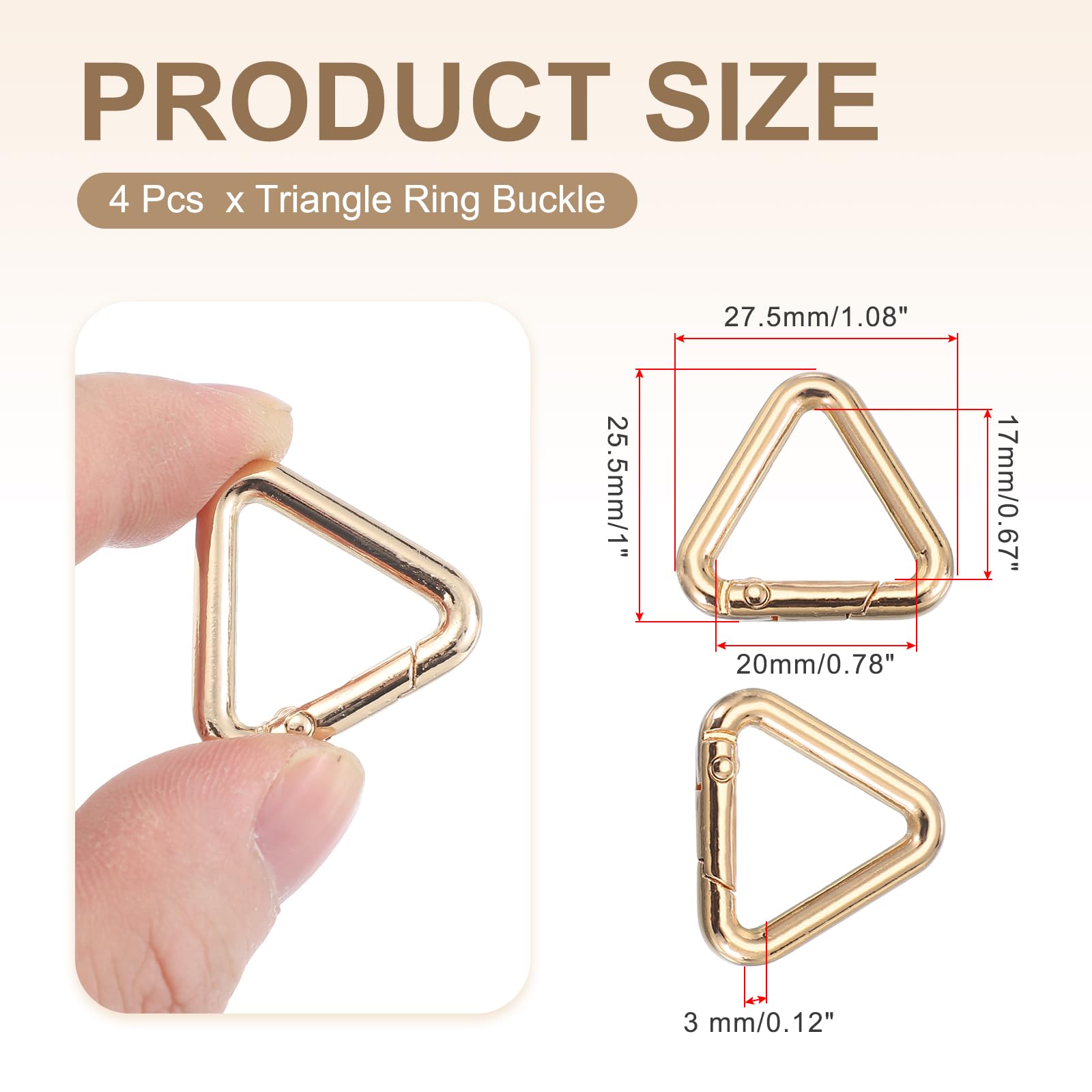 PATIKIL 0.78" Triangle Ring Buckle - Image 2