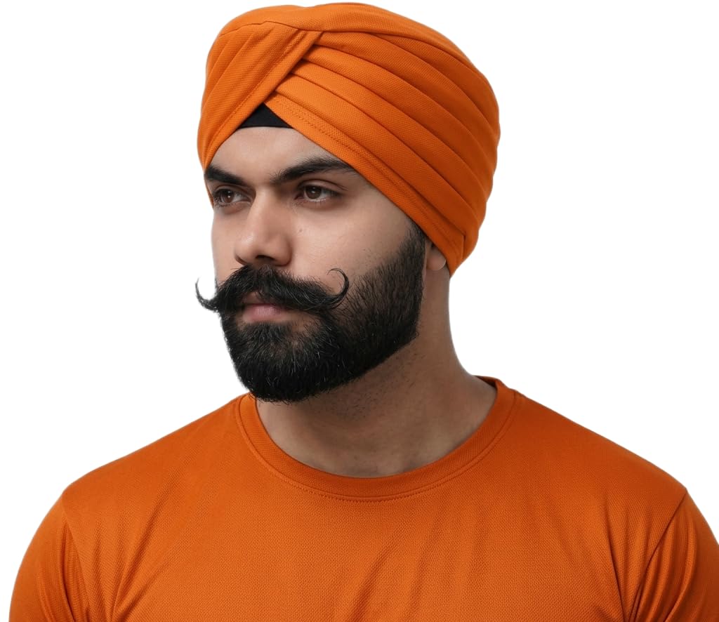 wearanuraj Turban Pagdi for Men Cotton Head Wrap Soft Breathable Fabric Traditional Punjabi Style Headwear Comfortable Wedding Festival and Cultural Occasions-picture-45