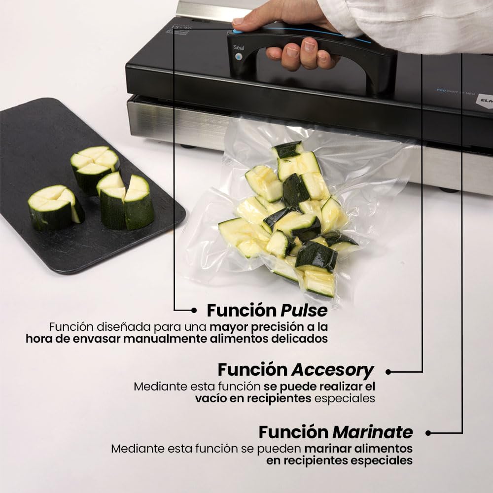 ELMA Máquina Envasadora al Vacío Profesional Digit 30 Neo II | Máquina Envasar al Vacío Automática, Uso Intensivo, Función Manos Libres, Doble Bomba de Vacío | 39 x 27,5 x 15 cm, 6.7 Kg, 475W