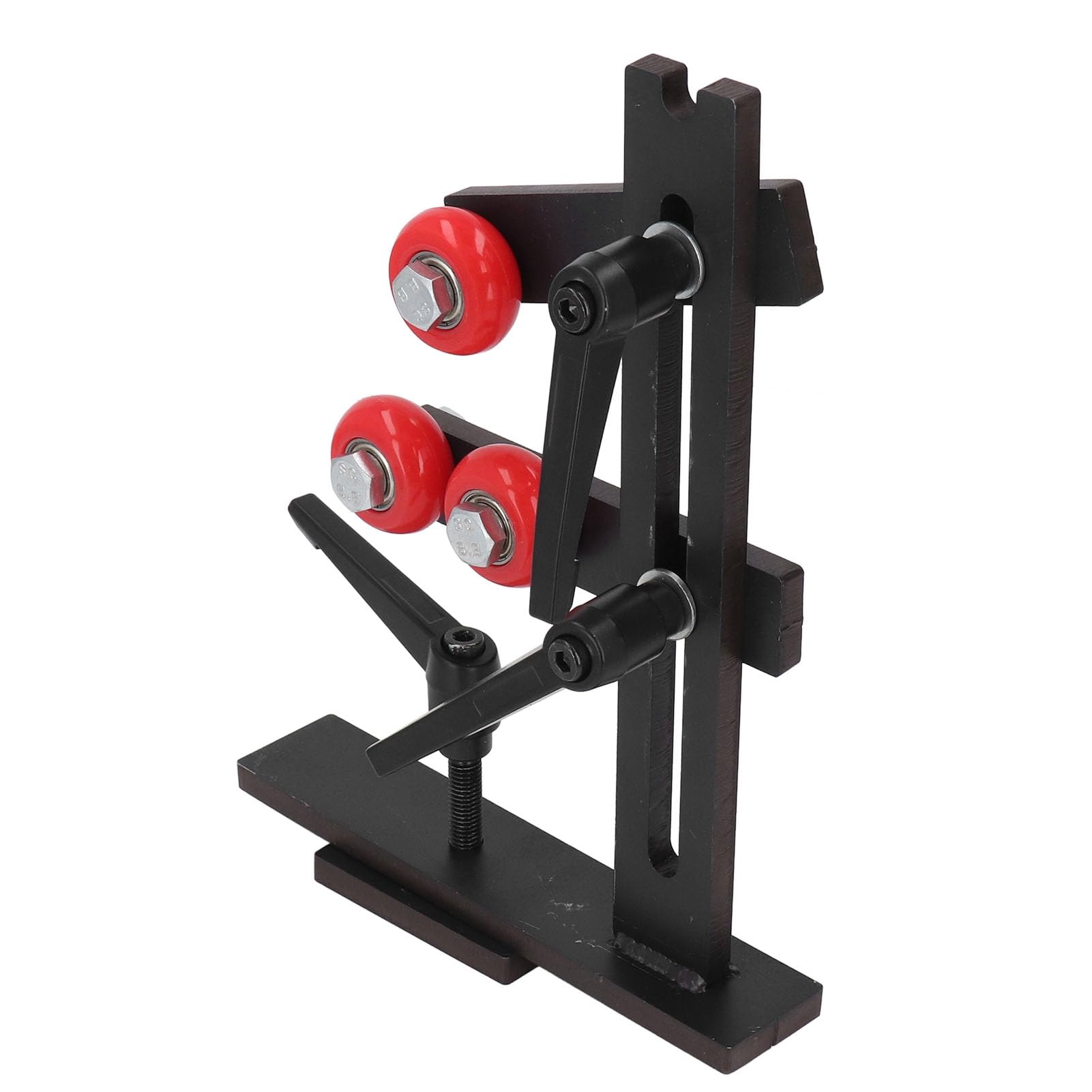 Fockety Supporto Fisso per tornio in Legno, Supporto Fisso per la Lavorazione del Legno a Forma di L con 3 Ruote di Fissaggio in Metallo, Supporto per tornio in Legno per la Lavorazione