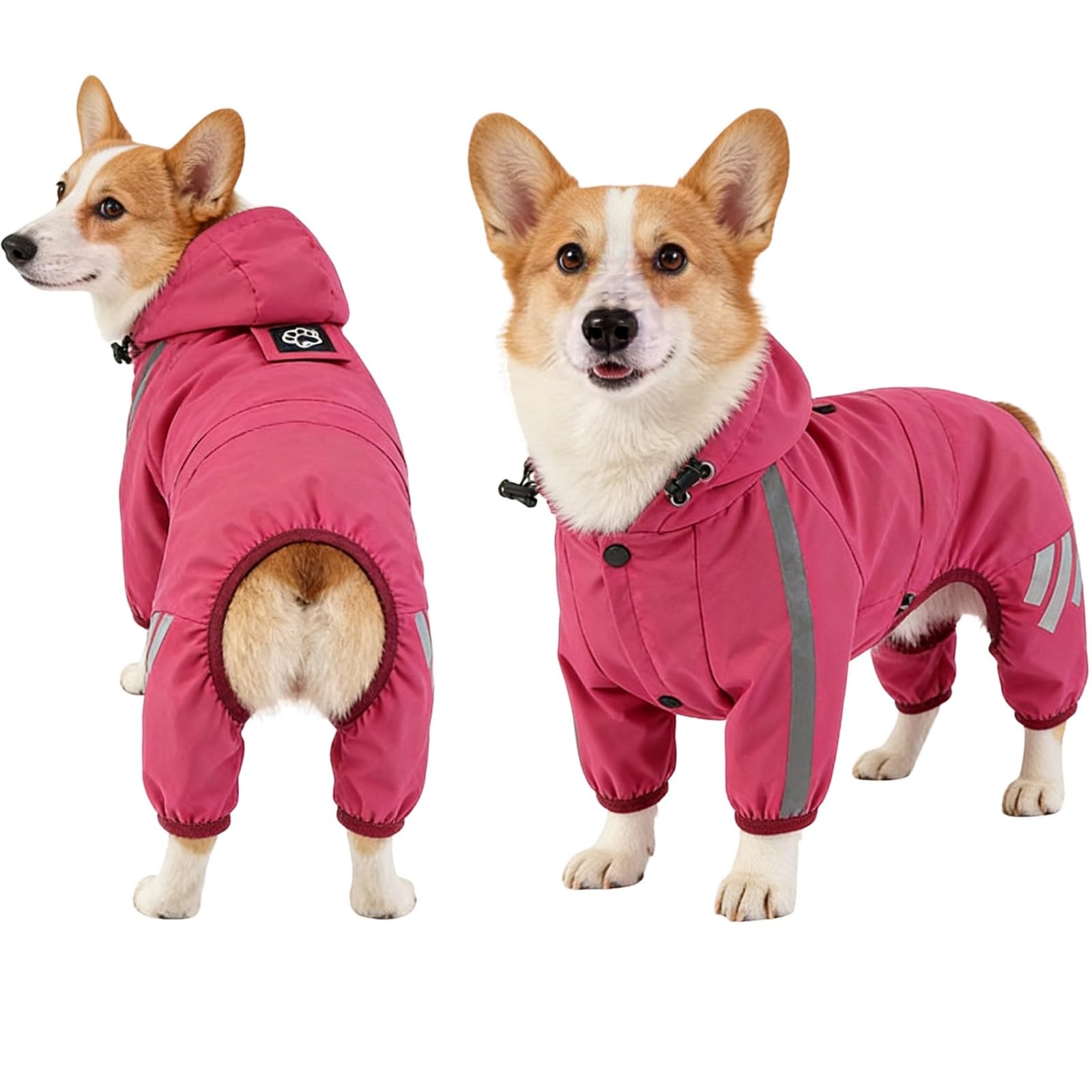 Hixingo Dog Coats with Legs, Winter Warm Comfortable Dog Coat Snow Pet Jacket with Harness Hole for Small Medium Large Pet Indoor & Outdoor Wear (DT963 Pink,XXL)
