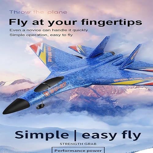 Miniatura 2 de Avión RC, aviones planeadores de control remoto, Su-27 listo para volar, avión de control remoto de 2 canales de 2.4 GHZ, con equilibrio automático,