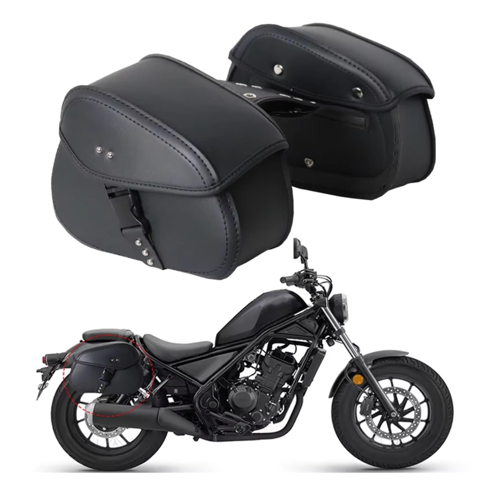 Compatibile Con Yamaha 2 Pezzi Borse Laterali Moto Nere Custodia Attrezzi Laterale In PU La Conservazione Dei Bagagli Borsa Per Delle Motociclette Sacche Moto